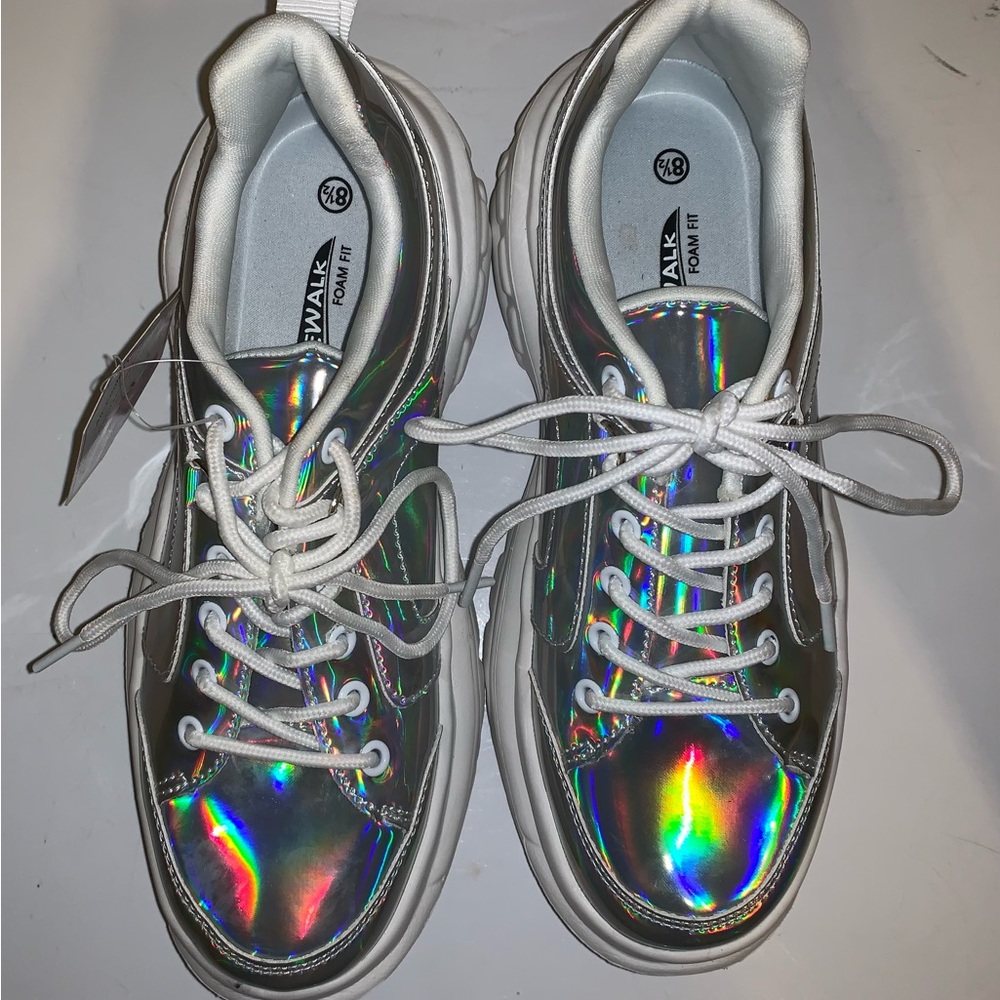Platform holographic sneakers 8.5